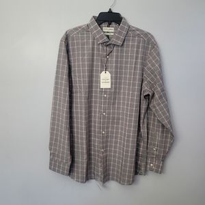 Crosby & Howard   Men's MLs 24  Plaid Long-Sleeve Stretch Grey Shirt Top